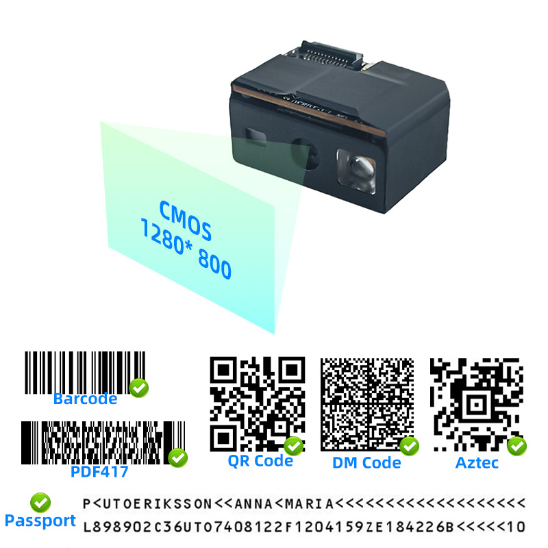 XT6996M TTL UART QR Code Passport Scanner 1280X800