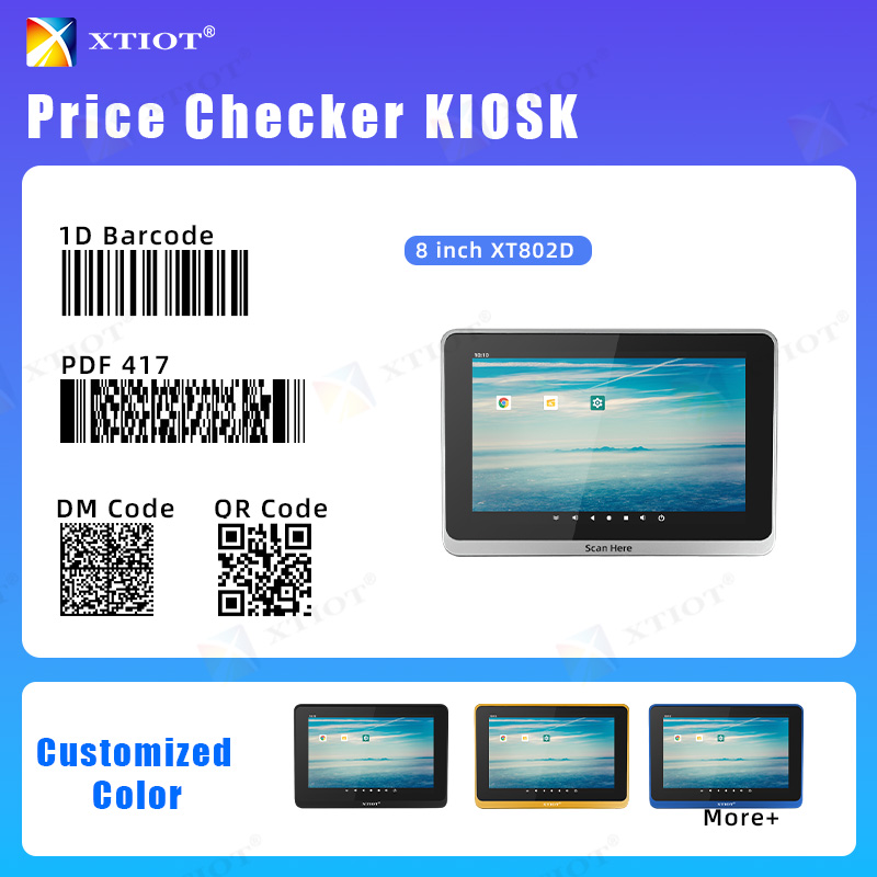 XT802D 8'' Android11/13/14 Linux Micro KIOSK Price Checker