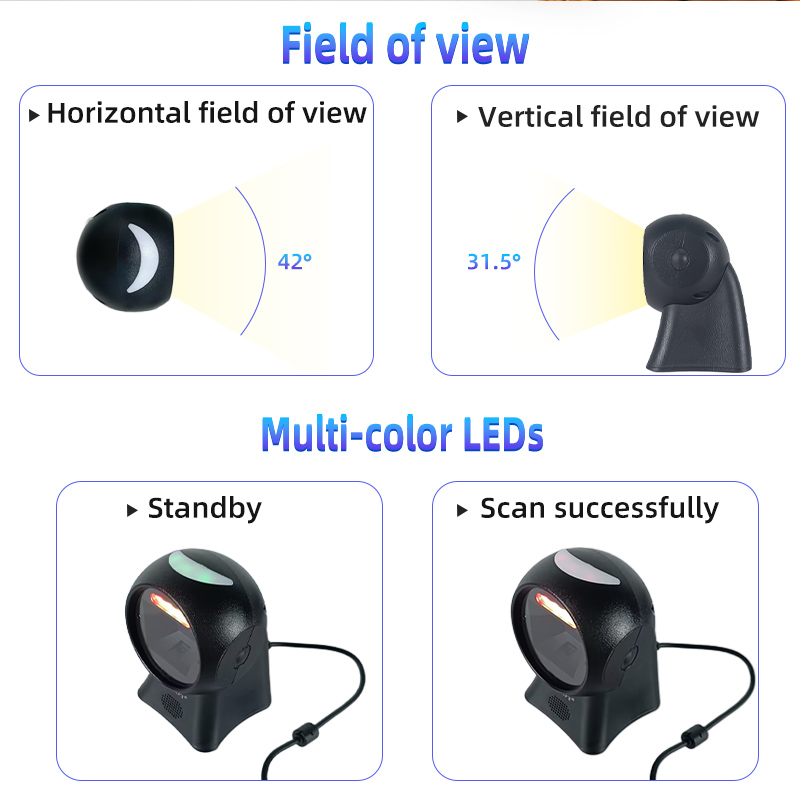 XT7302P Grocery Scanner Store Supermarket Barcode Scanner For Cashier